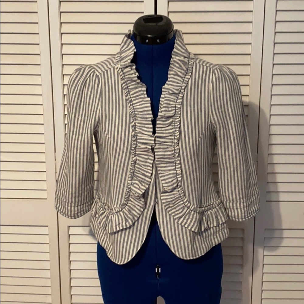 Brooklyn Industries Linen Cotton Blend Crop Jacket